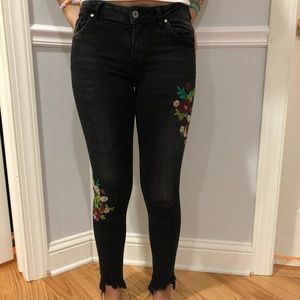 Zara Embroidered Skinny Jeans